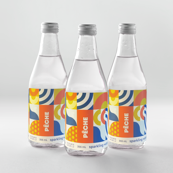 Sparkling water bottle - 355 ml peach flavor
