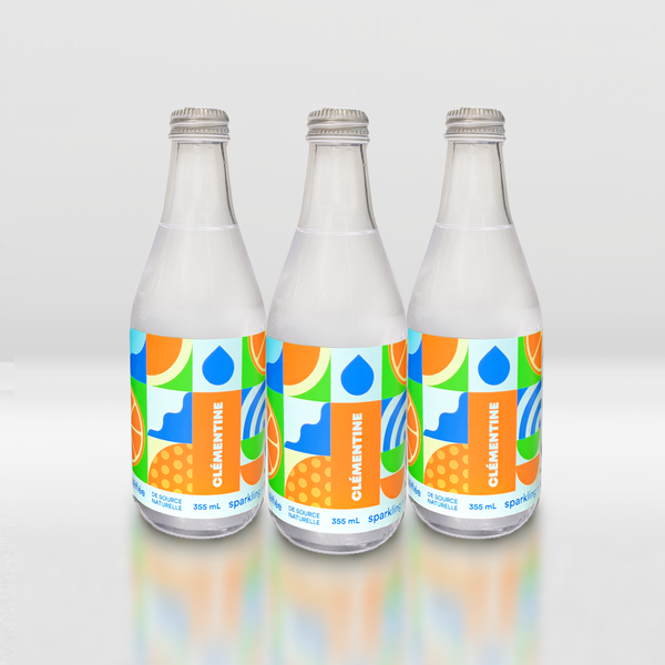 Bouteille d’eau pétillante - 355 ml saveur de clémentine