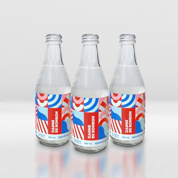 Bouteille d’eau pétillante - 355 ml saveur de Canne de bonbon