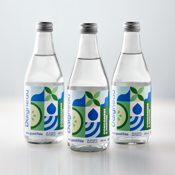 Bottle of sparkling water - 355 ml cucumber and mint flavor